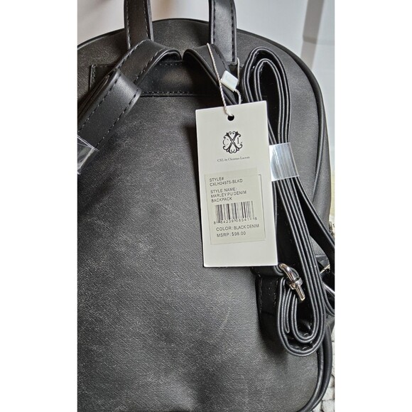CXL by Christian Lacroix Marley PU Denim Backpack MSRP $98 NEW with Tag Black main image 15